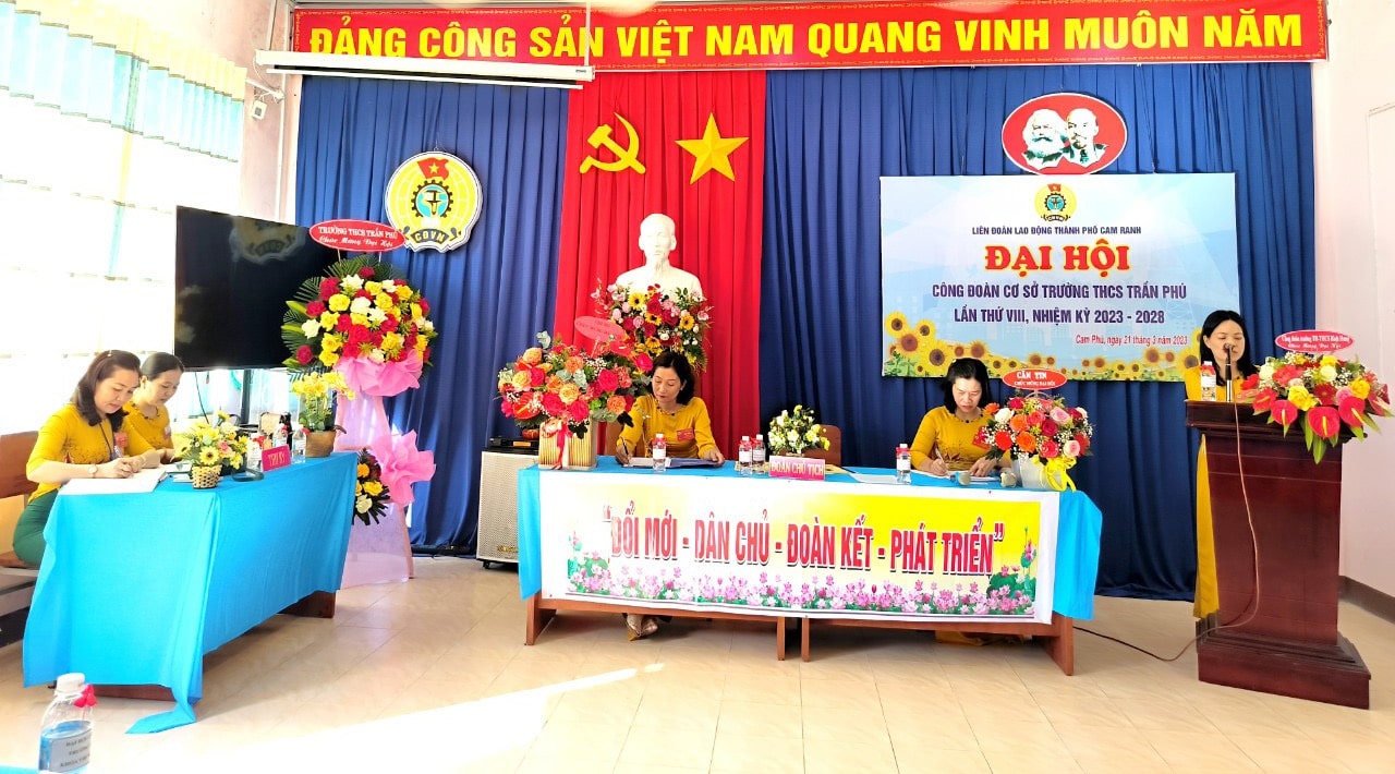 Trường THCS Trần Phú tổ chức thành công Đại hội Công đoàn trường, nhiệm kỳ 2023 - 2028
